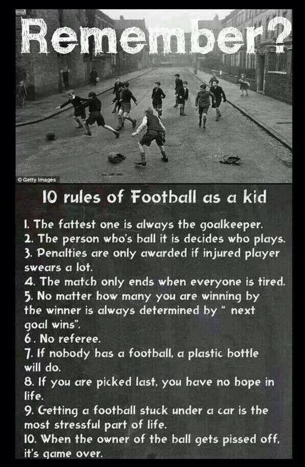 10 rules of soccer as a kid